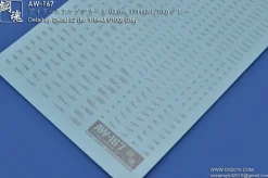 AW-167 Waterslide Decal 02 (1/144 & 1/100) Gray