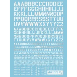 AW-153 Waterslide Decal: Letters Type 02 (Off White)