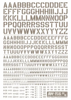 AW-156 Waterslide Decal: Letters Type 02 (Gray)
