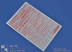 AW-155 Waterslide Decal: Letters Type 02 (Red)