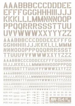 AW-154 Waterslide Decal: Letters Type 02 (Light Gray)