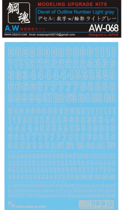 AW-068 Waterslide Decal (Light Gray)
