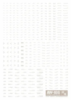 AW-166 Waterslide Decal 02 (1/144 & 1/100) Light Gray