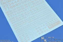 AW-159 Waterslide Decal: Numbers Type 05 (Off White)