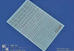 AW-161 Waterslide Decal: Numbers Type 05 (Gray)