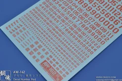 AW-162 Waterslide Decal: Numbers Type 05 (Red)