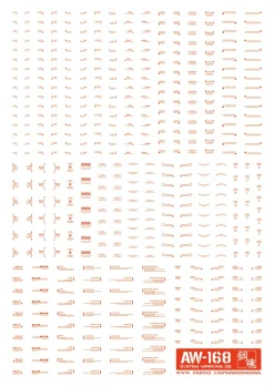 AW-168 Waterslide Decal 02 (1/144 & 1/100) Red