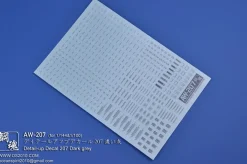 AW-207 Waterslide Decal Type 01 (1/144 & 1/100) Dark Gray