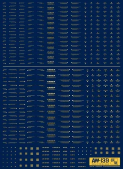 AW-139 Waterslide Decal Type 00 (1/144 & 1/100) Gold
