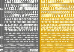 AW-233 Waterslide Decal Universal Alphabet Decal (White)