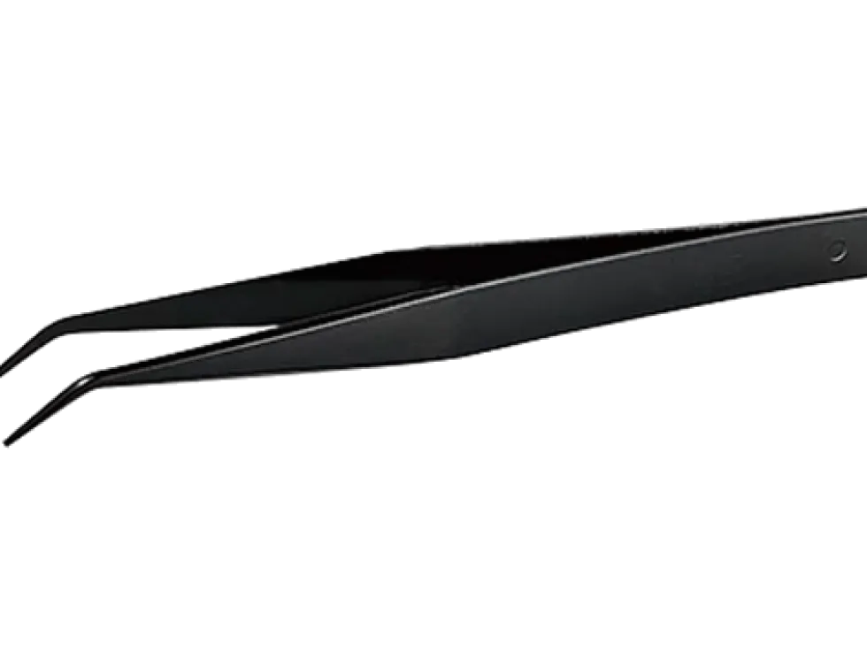 Cation Coating Angled Tweezers 125mm