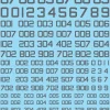 Caution Number Series (Gray) Decals