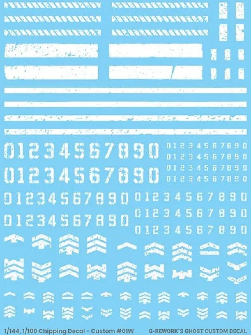 1/144 1/100 Chipping Decal Custom 01 White Decals