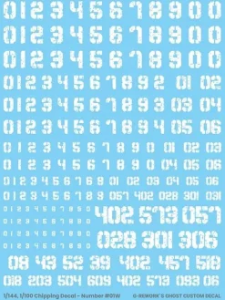 1/144 1/100 Chipping Decal Number 01 White Decals