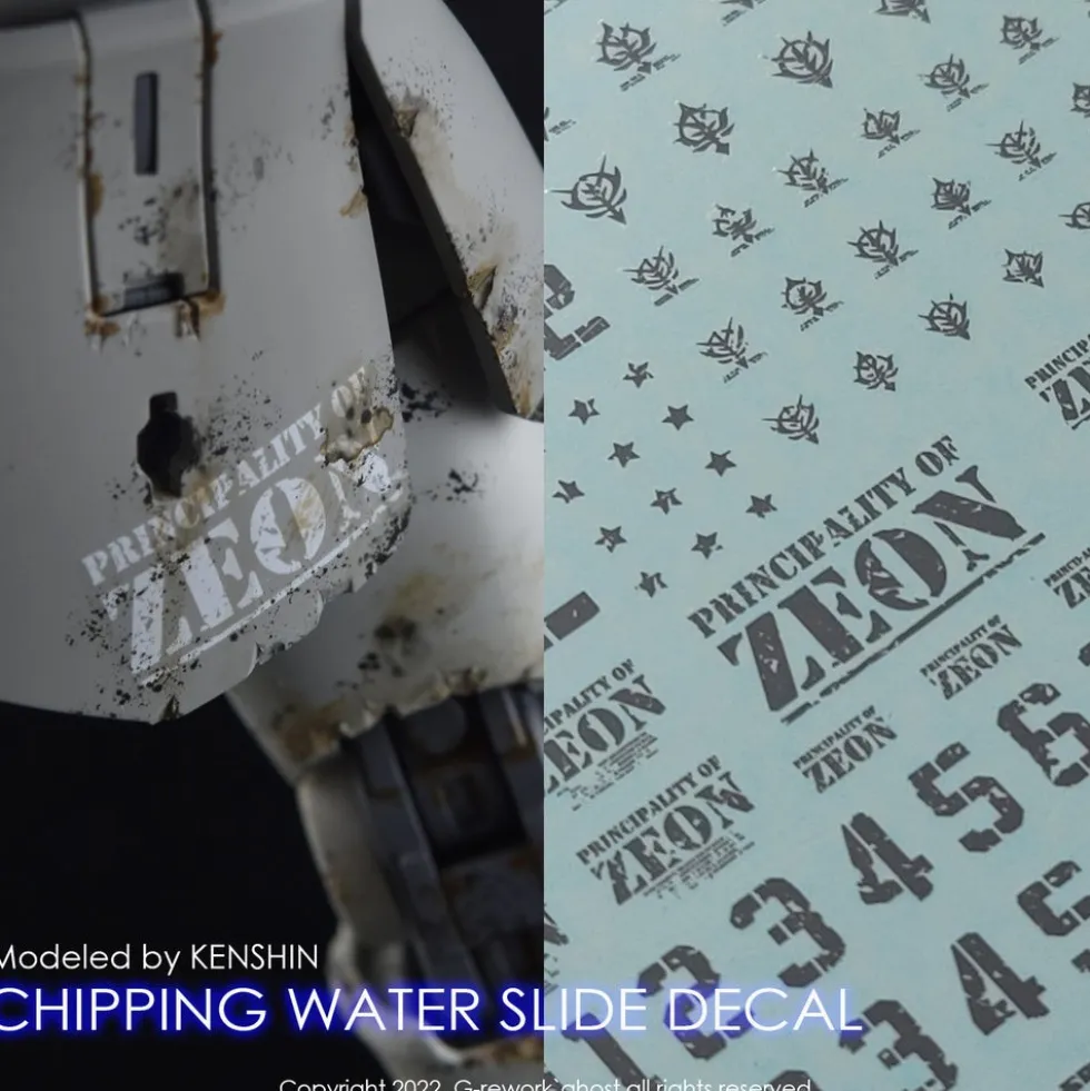 1/144 1/100 Chipping Decal Zeon 01 Gray Decals