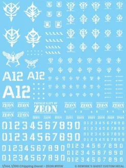 1/144 1/100 Chipping Decal Zeon 01 White Decals