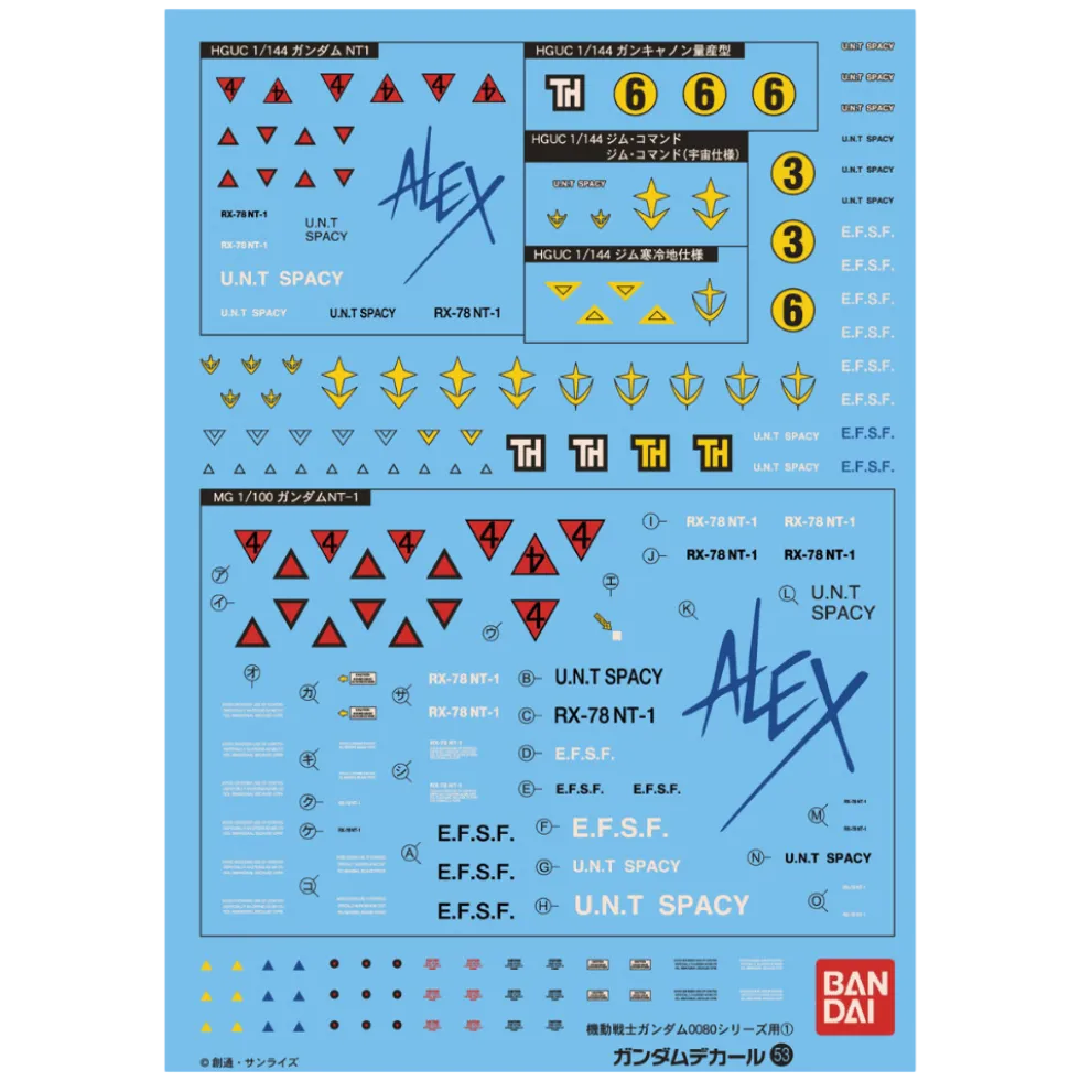 GD-53 Gundam 0080 Federation Decals