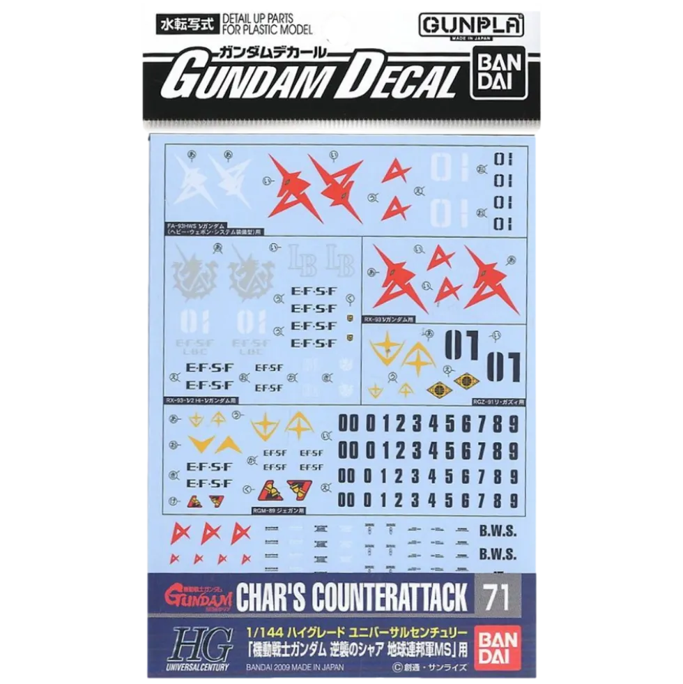 GD-71 HG Char's Counterattack Federation Decals
