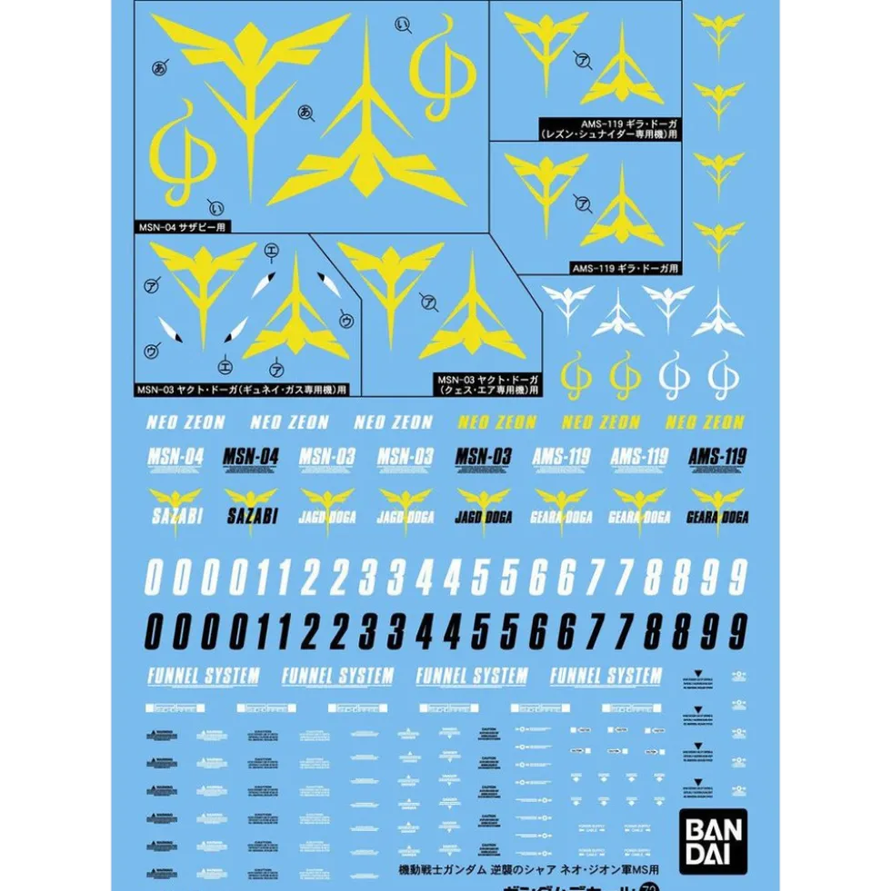 GD-72 HG Char's Counterattack Zeon Decals