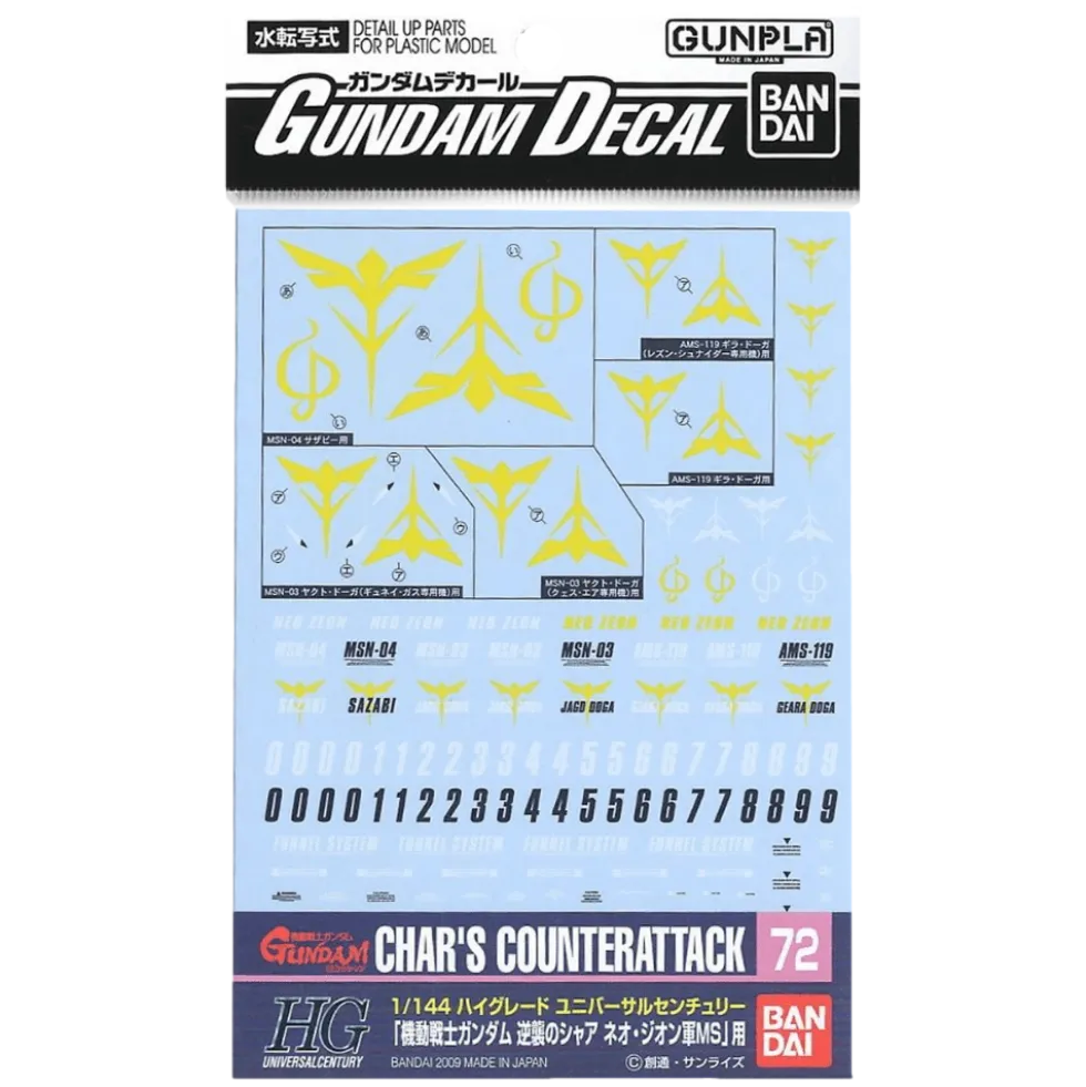 GD-72 HG Char's Counterattack Zeon Decals