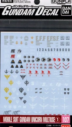 GD-107 HG Gundam UC 1 Decals
