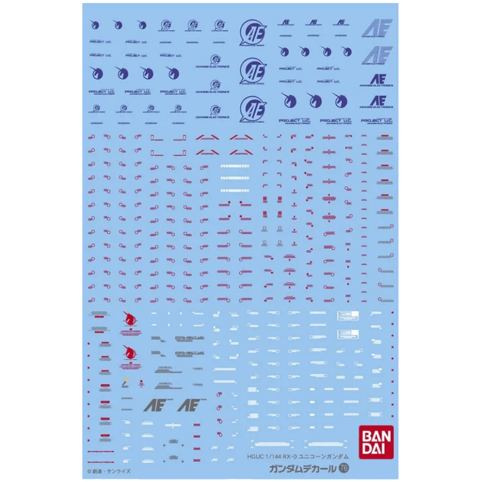 GD-76 HGUC Unicorn Gundam Decals