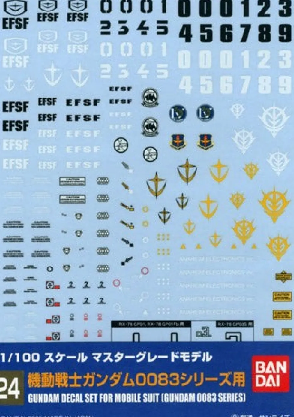 GD-24 MG Gundam 0083 Multi-Use Decal