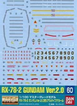 GD-60 MG RX-78-2 Gundam Ver. 2.0 Real Type Decals