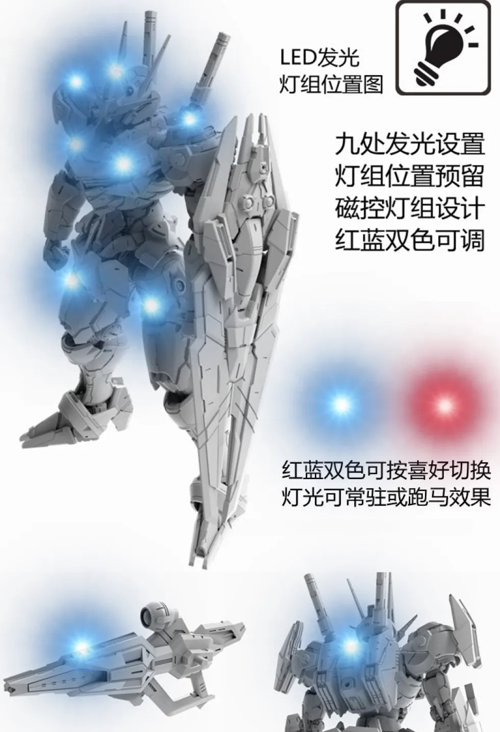 GMD 1/60 XVX-016 Gundam Aerial GK w/ LED Set