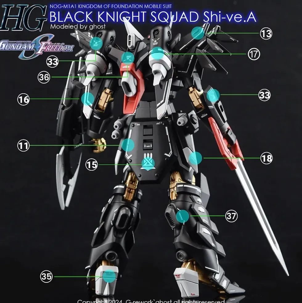 HG Black Knight Squad Shive.A Decals