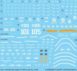 HGGTO MS-06C Zaku II Decals