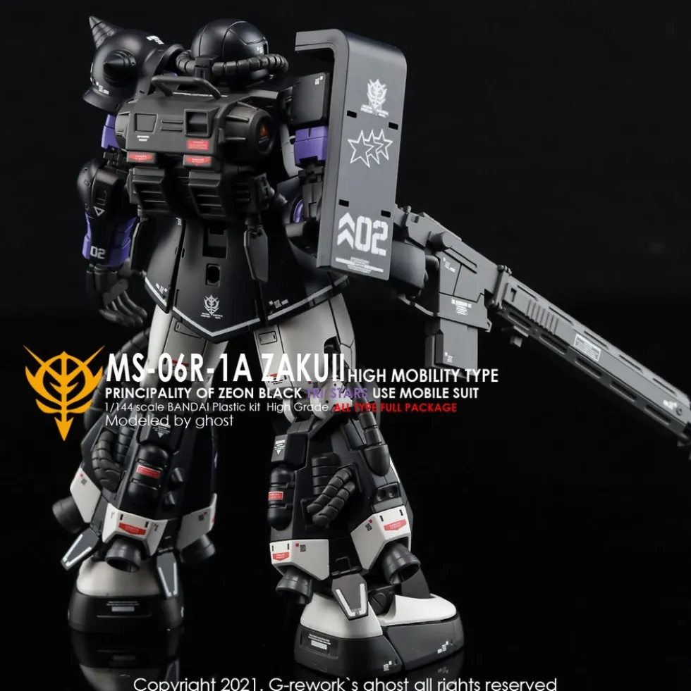 HGGTO MS-06R-1A Zaku II (Black Tri-Stars Full Set) Decals