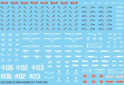 HGGTO MS-06R-1A Zaku II (Black Tri-Stars Full Set) Decals