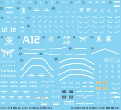 HGGTO MS-06S Zaku II (Char Aznable) Decals