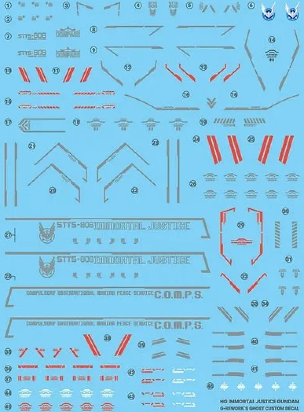 HG Immortal Justice Gundam Decals