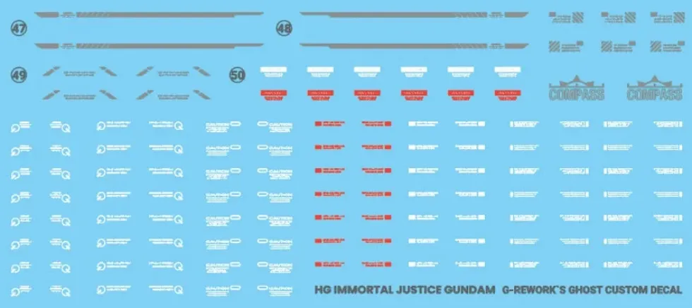 HG Immortal Justice Gundam Decals