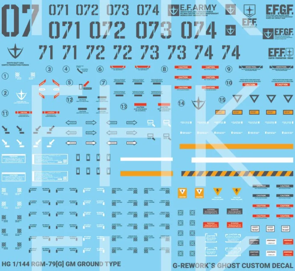 HG RGM-79G GM Ground Type Decals
