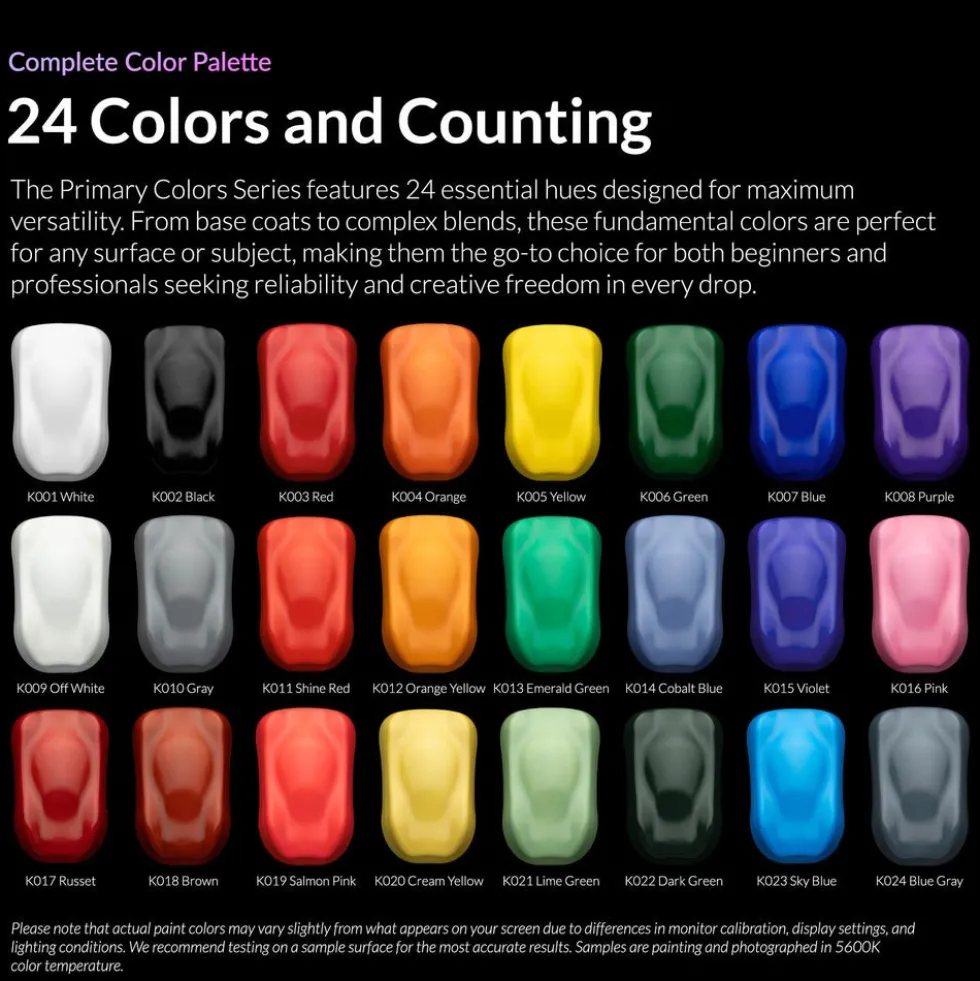 Kaleido ColorWorks 24 Primary Colors Set (20ml bottles)