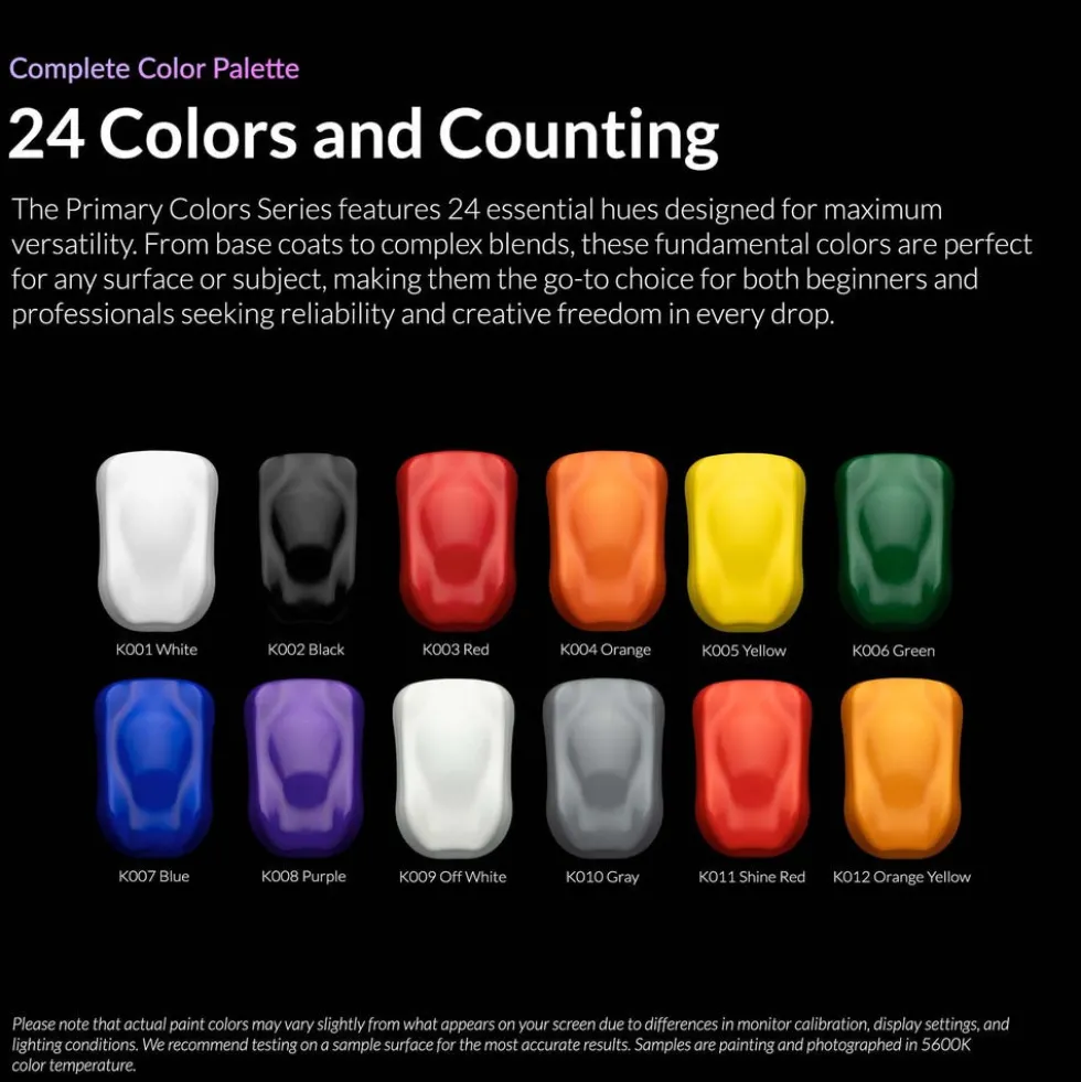 Kaleido ColorWorks 12 Primary Colors Set (20ml bottles)