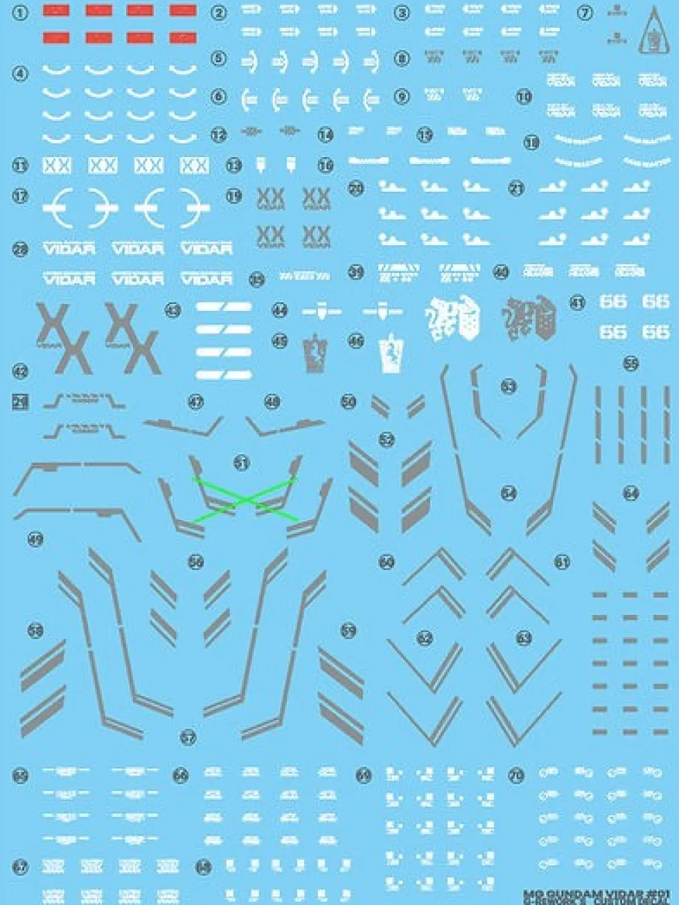 MG Gundam Vidar Decals