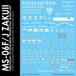 MG MS-06F/J Zaku II Decals