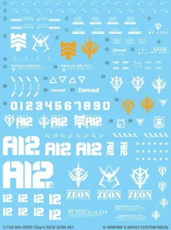 MG MS-09RS Char's Rick Dom Decals