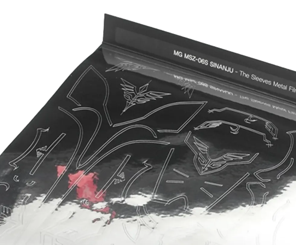 MG Sinanju Metal Film Sticker (Silver)