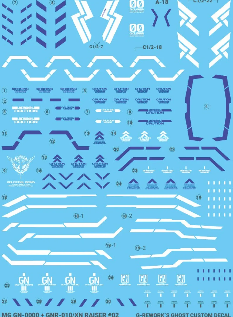 MG 00 XN Raiser Decals