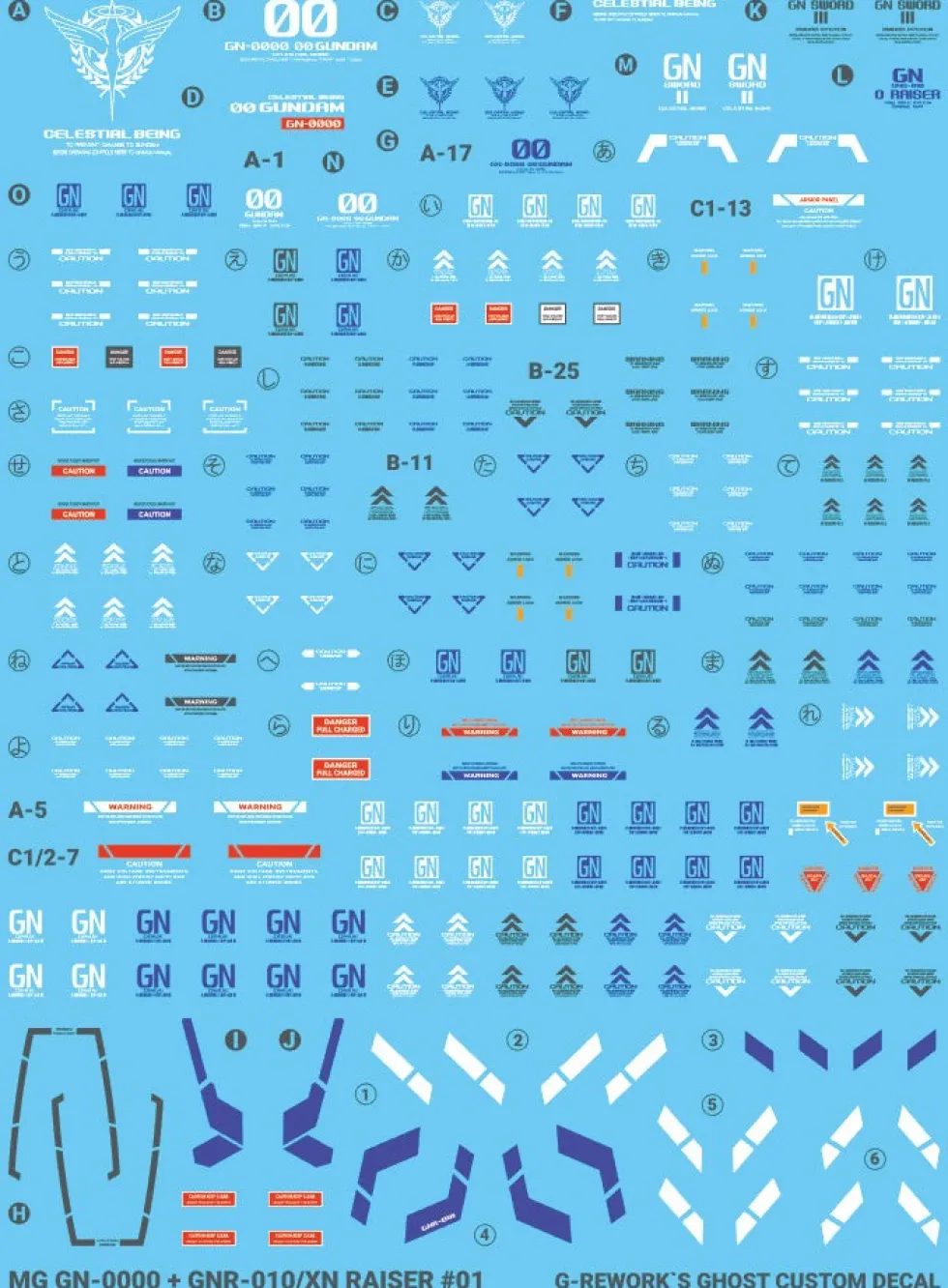 MG 00 XN Raiser Decals