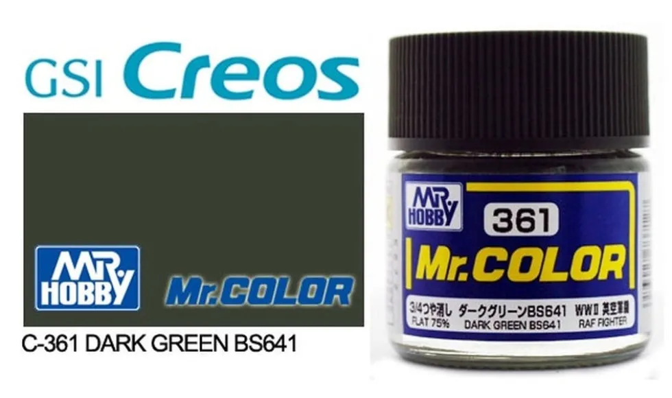 Mr. Color C361 75% Flat Dark Green (BS641) 10ml