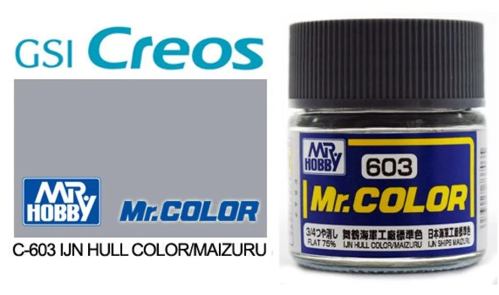 Mr. Color C603 75% Flat IJN Hull Gray Color Maizuru 10ml