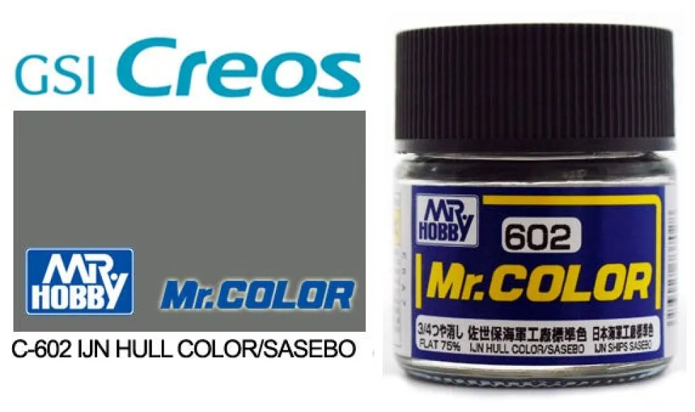 Mr. Color C602 75% Flat IJN Hull Gray Color Sasebo 10ml