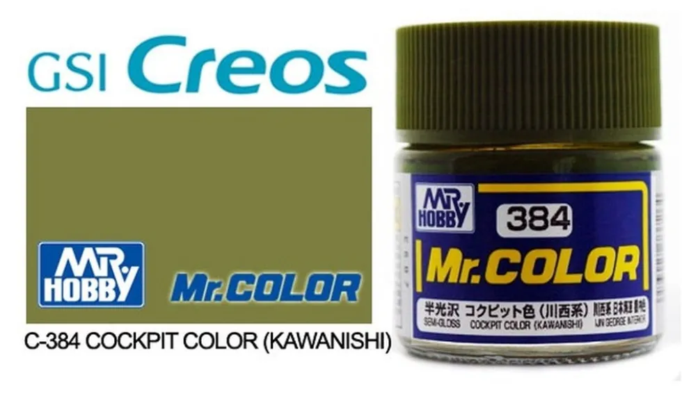 Mr. Color C384 Semi-Gloss Cockpit Color (Kawanishi) 10ml