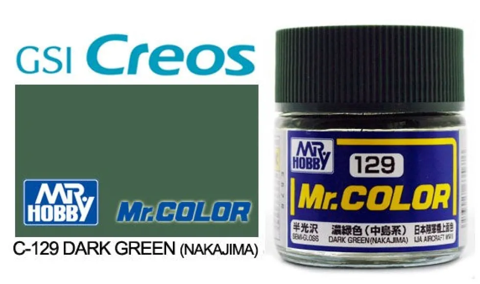 Mr. Color C129 Semi-Gloss Dark Green (Nakajima) 10ml